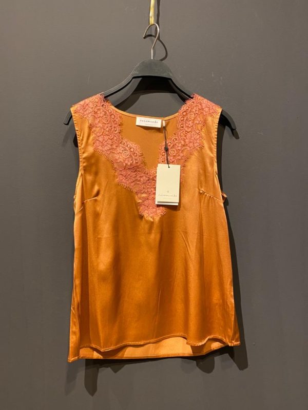 Seidentop von Rosemunde in Camel-Gold - 100% Seide
