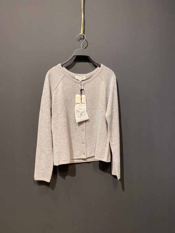 Rosemunde Cardigan aus Wolle / Kaschmir – Hellgrau