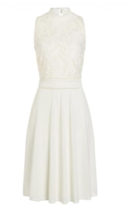 Ana Alcazar weisses kurzes Kleid mit Perlen Modell Zawy