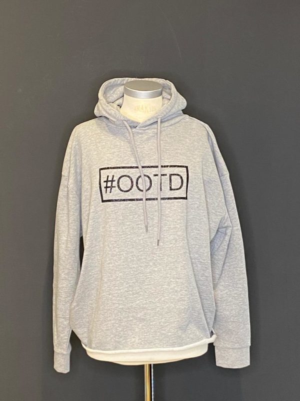 BE Famous Damen Hoody Grey/mel. mit Druck