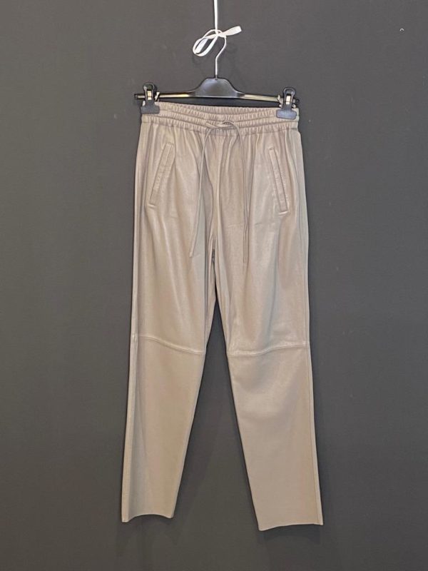 Oakwood Leder-Pant für Damen in Taupe feinstes Lamm-Nappa