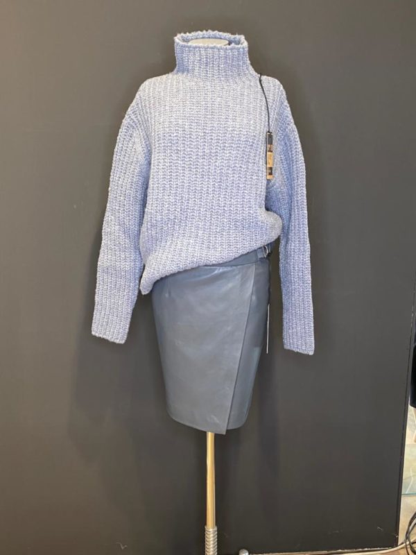Nappa Leder Rock von Oakwood... Rauch-Blau neue Farbe passend zum Pulli